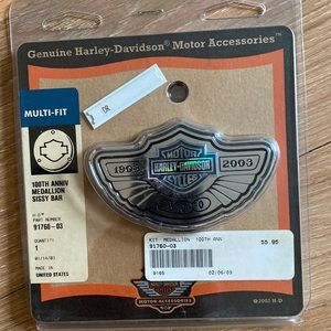 NWT Two (2) Harley 100th anniv sissy bar medallions